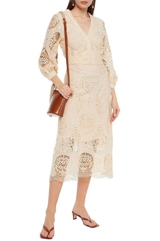 商品Maje|Romy guipure lace midi dress,价格¥1154,第2张图片详细描述