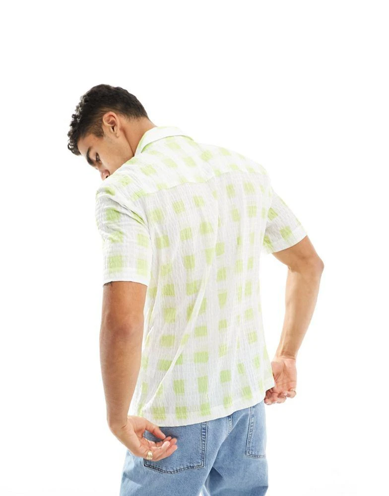 商品River Island|River Island gingham shirt in green,价格¥313,第2张图片详细描述