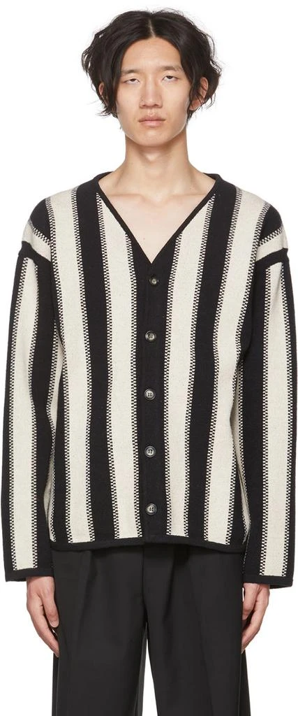 商品Nanushka|Black & Off-White Pascal Cardigan,价格¥1749,第1张图片