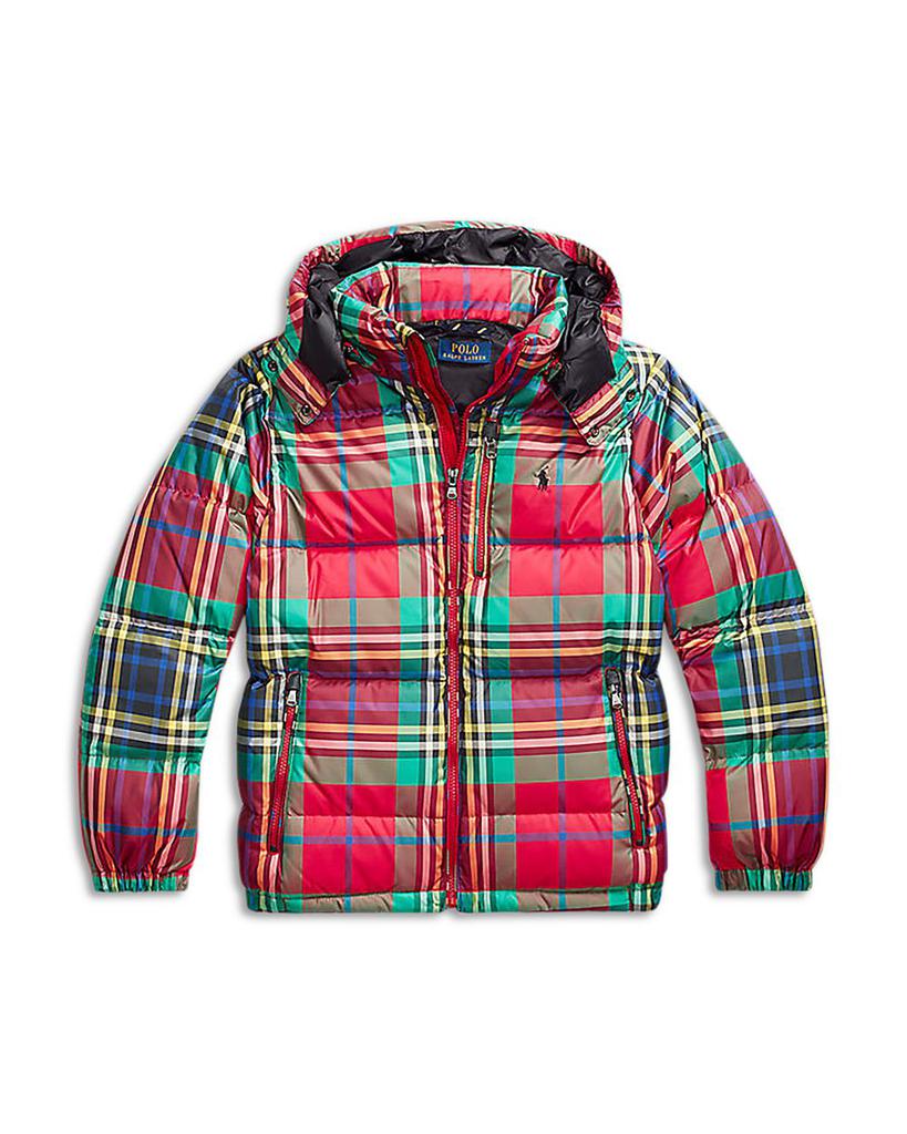 Boys' Plaid Water-Repellent Down Jacket - Little Kid商品第1张图片规格展示