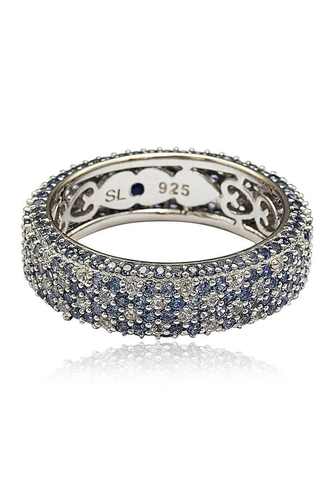 商品Suzy Levian|Sterling Silver Pavé Blue Sapphire & Created White Sapphire Ring,价格¥3600,第1张图片