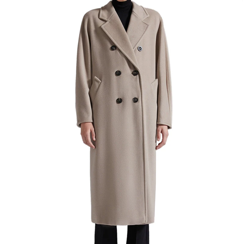 商品Max Mara|【预售3-7天】麦丝玛拉 22年秋冬新款 MADAME系列 女士米色高级定制明线饰面初剪羊毛大衣1018012906002,价格¥17650,第4张图片详细描述
