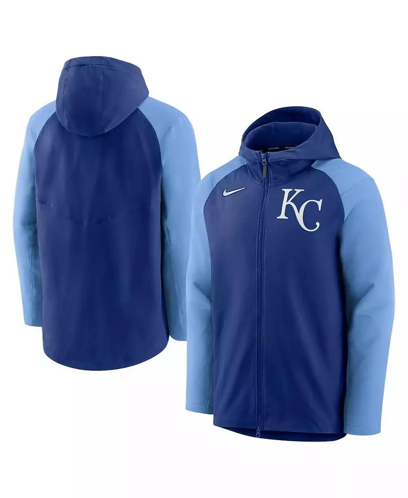 商品NIKE|Men's Royal, Kansas City Royals Authentic Collection Performance Raglan Full-Zip Hoodie,价格¥689,第1张图片