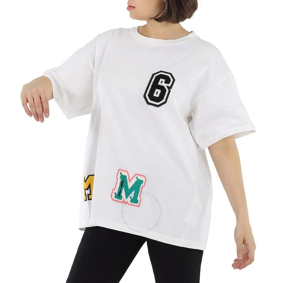 Mm6 Maison Margiela MM6 Ladies White Oversized Patches Tee, Size X-Small 1