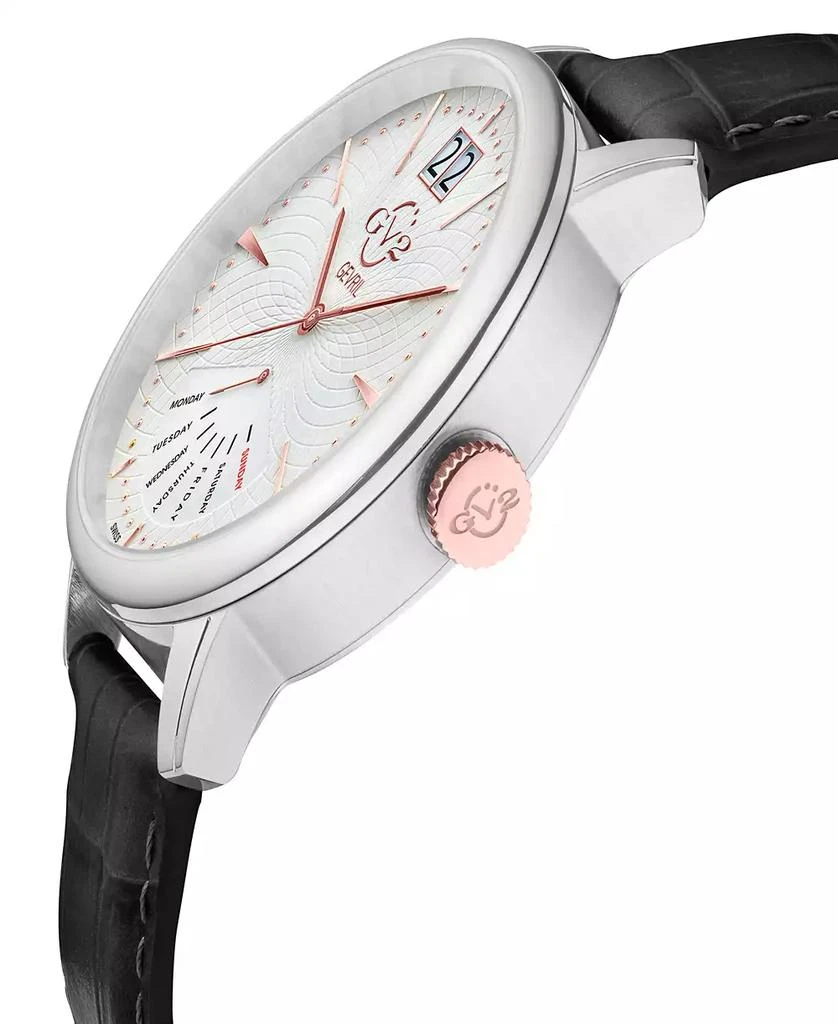 商品Gevril|Men's Rovescio Swiss Quartz Italian Black Leather Strap Watch 42mm,价格¥4950,第2张图片详细描述