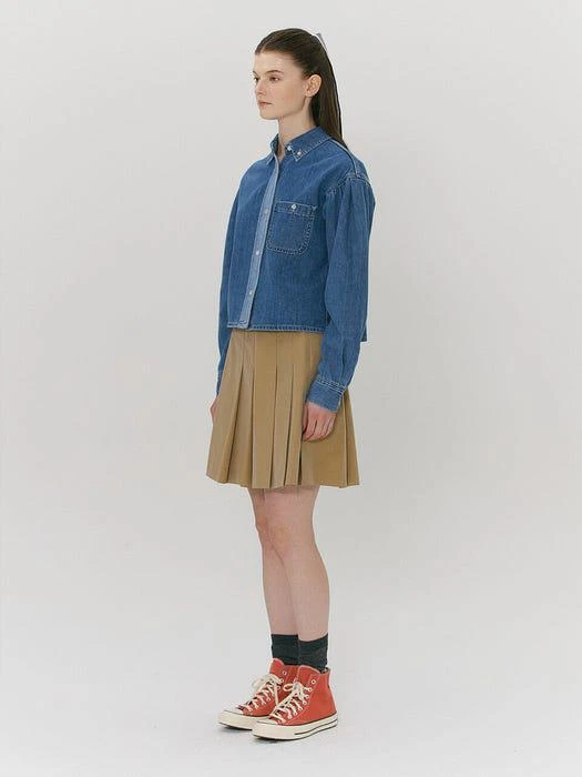 商品A.T.CORNER|Chino Pleated Mini Skirt_Beige,价格¥925,第3张图片详细描述