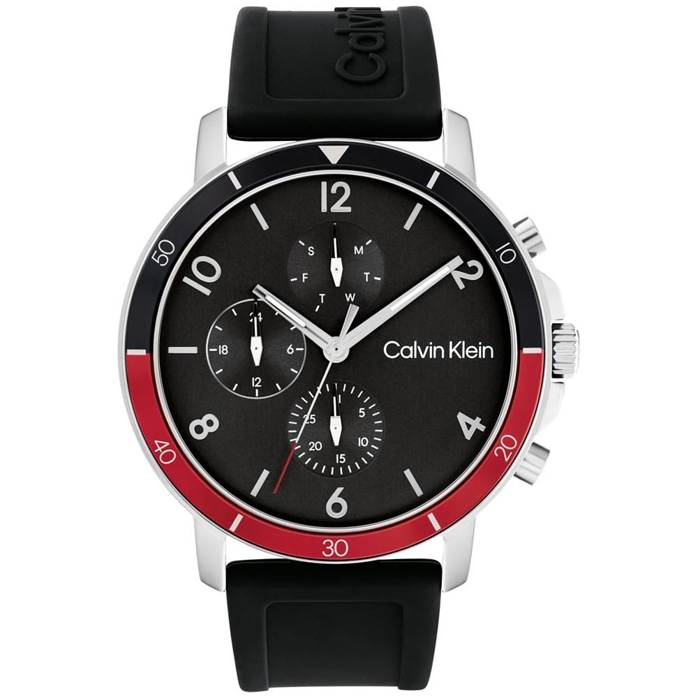 商品Calvin Klein|Men's Gauge Sport Silicone Strap Watch 46mm,价格¥902,第1张图片