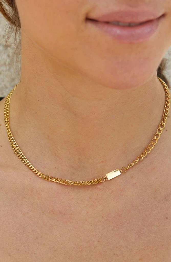 商品Savvy Cie Jewels|Mixed Chain Bar Pendant Necklace,价格¥302,第2张图片详细描述
