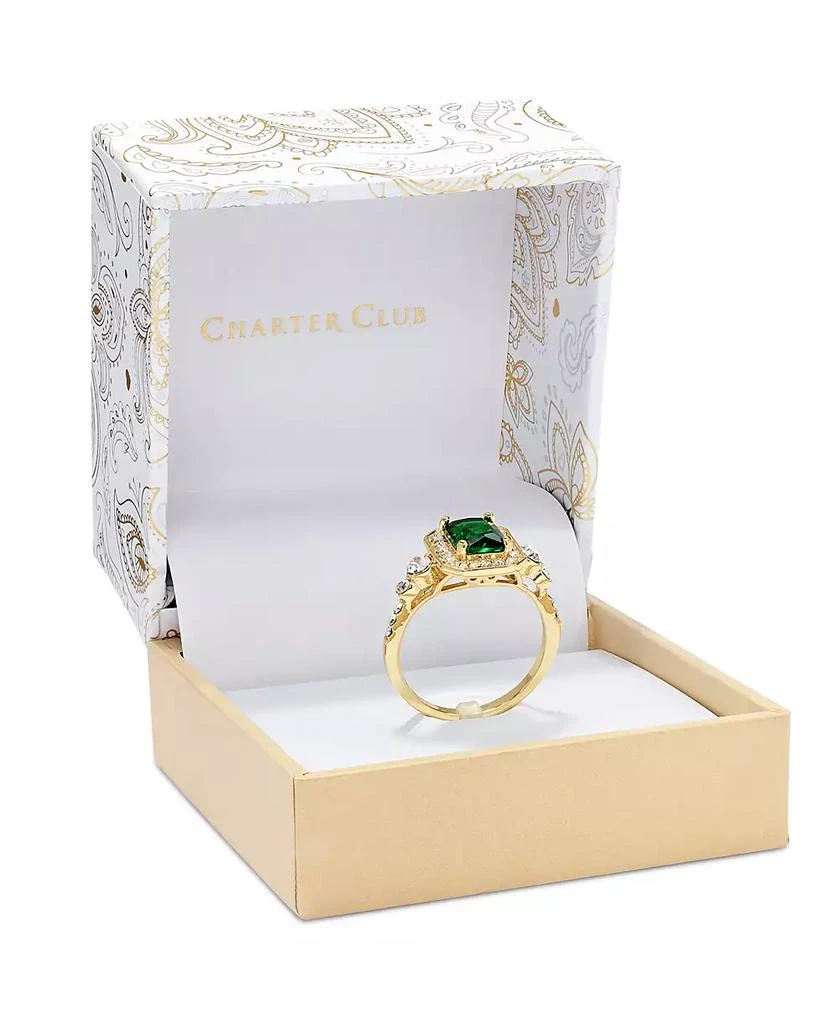 商品Charter Club|Gold Plate Crystal & Stone Square Halo Ring, Created for Macy's,价格¥105,第3张图片详细描述