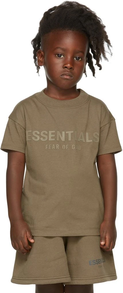 商品Essentials|Kids Taupe Logo T-Shirt,价格¥228,第2张图片详细描述