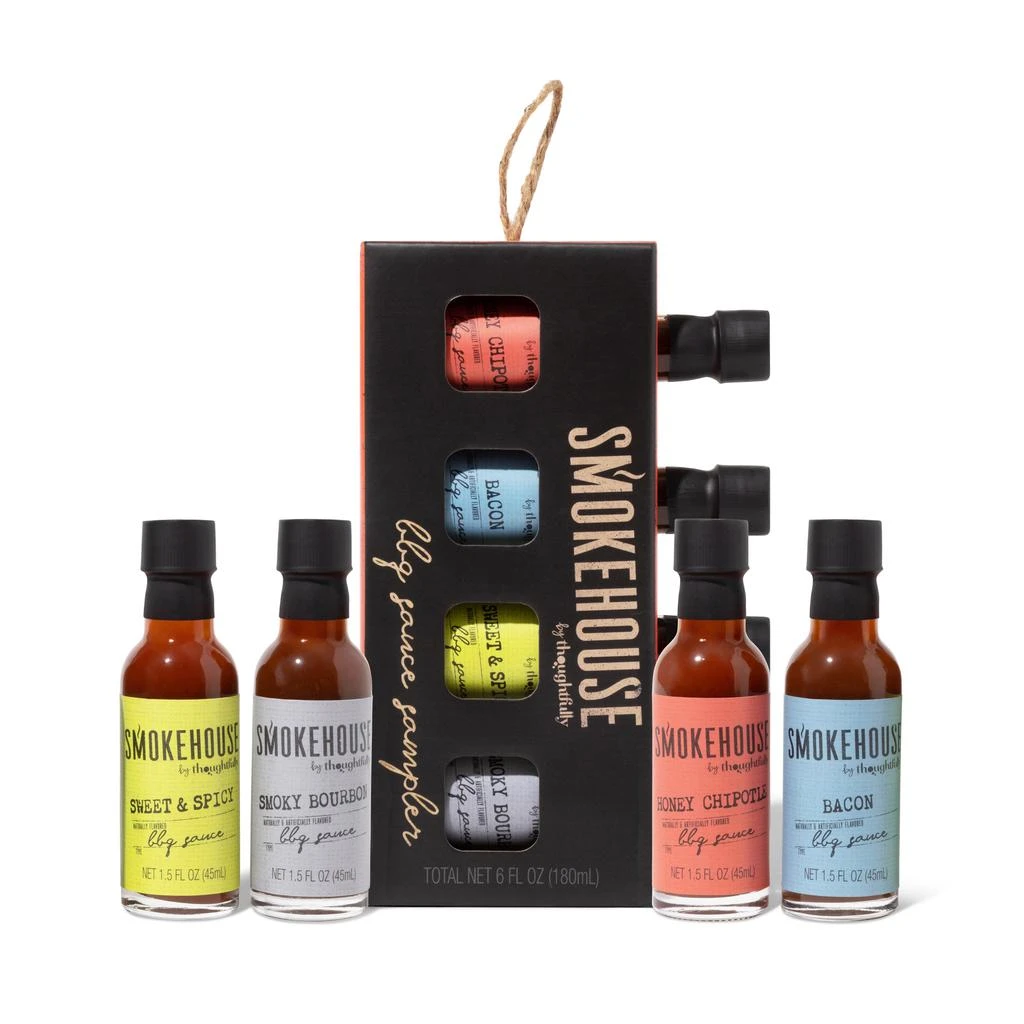 商品Thoughtfully|Smokehouse by , Smokehouse Gourmet BBQ Sauce Sampler Gift Set, Set of 4,价格¥183,第1张图片