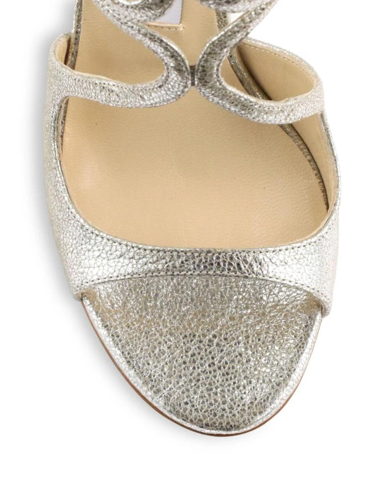 商品Jimmy Choo|Lang Crackled Mirror Leather Sandals,价格¥5903,第3张图片详细描述