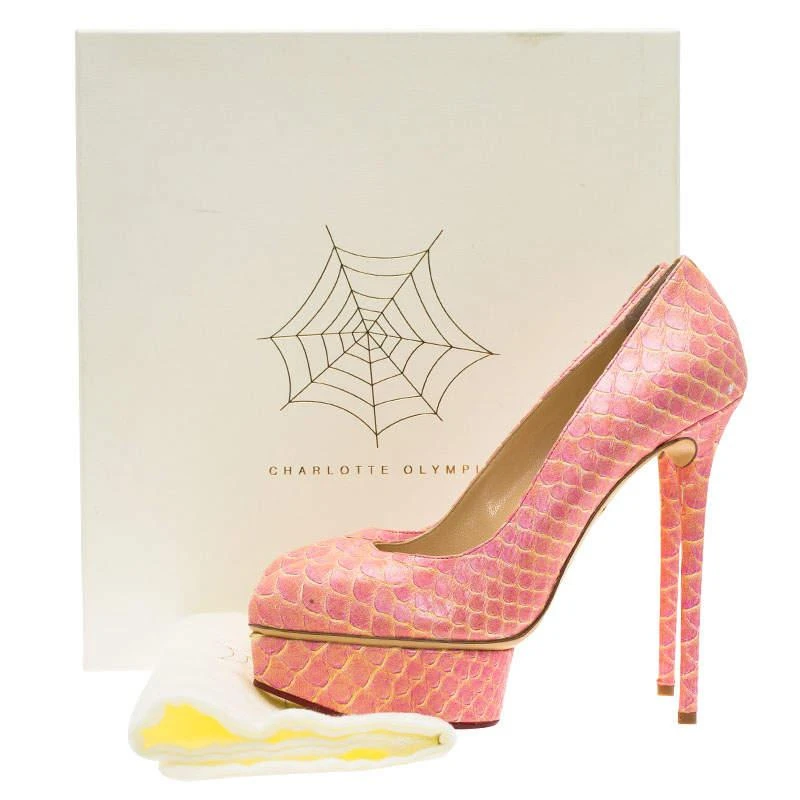 Charlotte Olympia Pink Python Priscilla Platform Pumps Size 40 商品