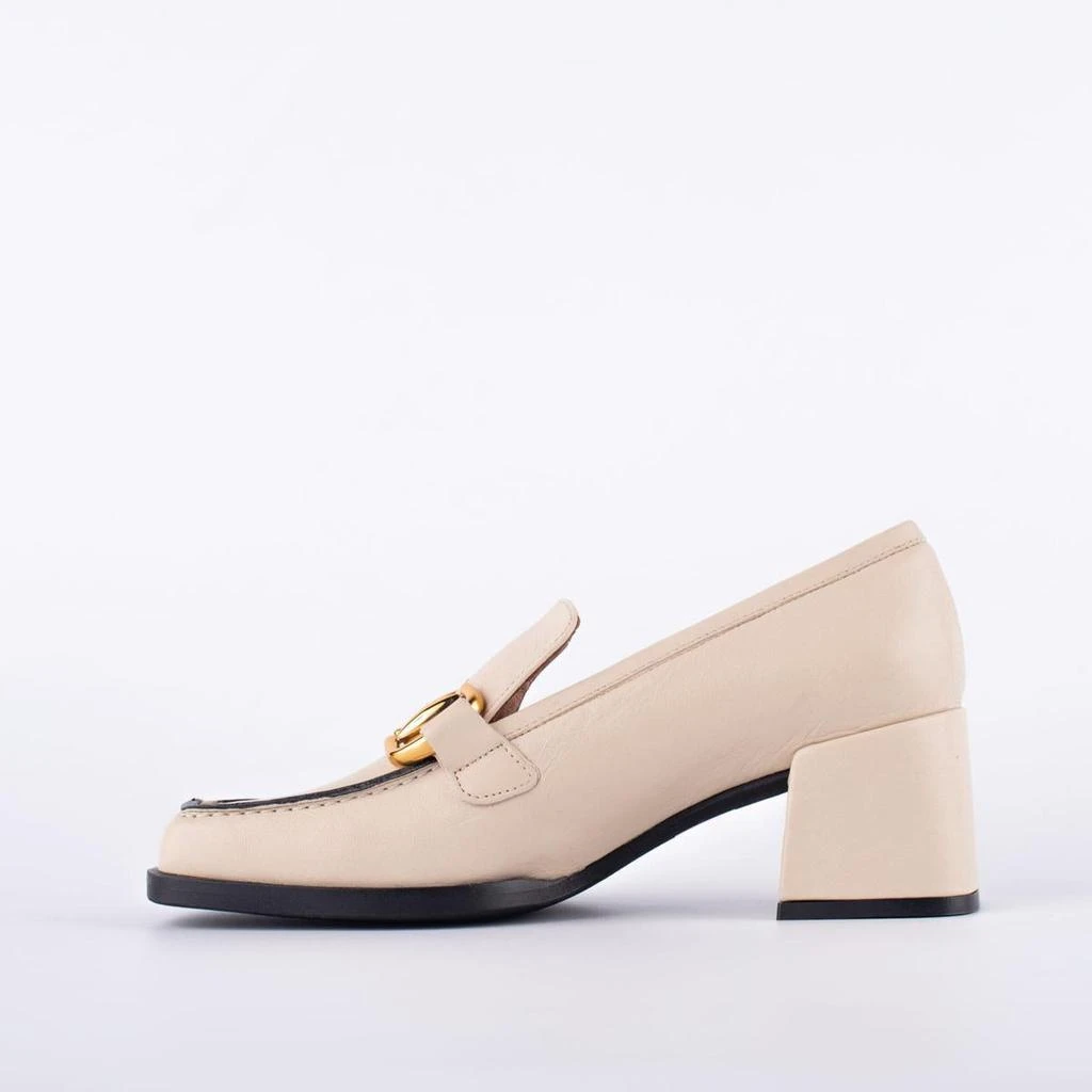 商品Angel Alarcon|Angel Alarcon Cream Leather Loafer With Metal Buckle,价格¥895,第3张图片详细描述