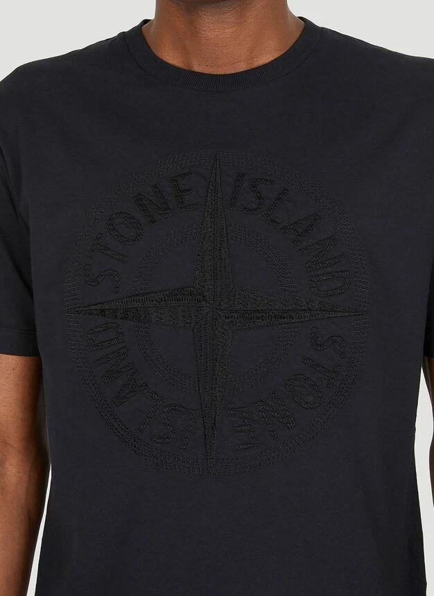 商品Stone Island|Logo Embroidery T-Shirt in Black,价格¥1829,第5张图片详细描述