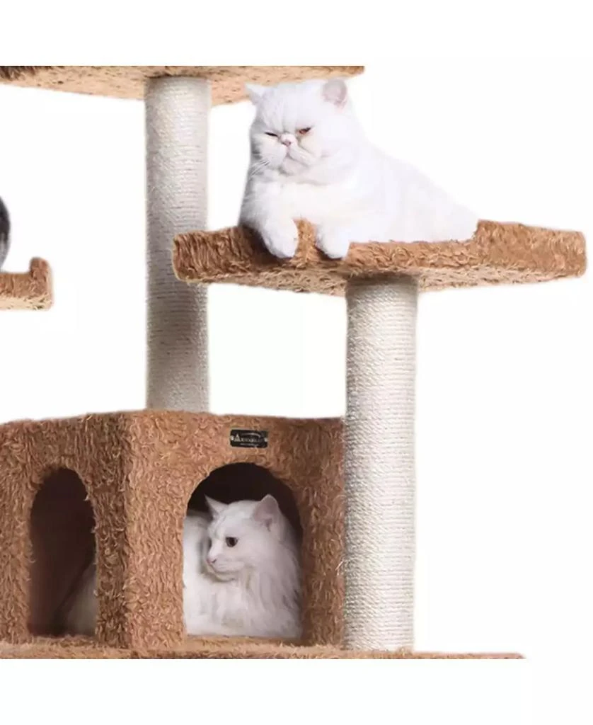 商品Macy's|74" Multi-Level Real Wood Cat Tree With Scratching Posts,价格¥2754,第4张图片详细描述