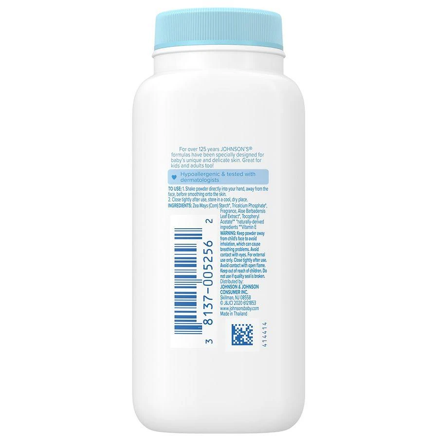 商品Johnson's Baby|Naturally Derived Cornstarch Baby Powder With Aloe & Vitamin E, Travel Size,价格¥23,第4张图片详细描述