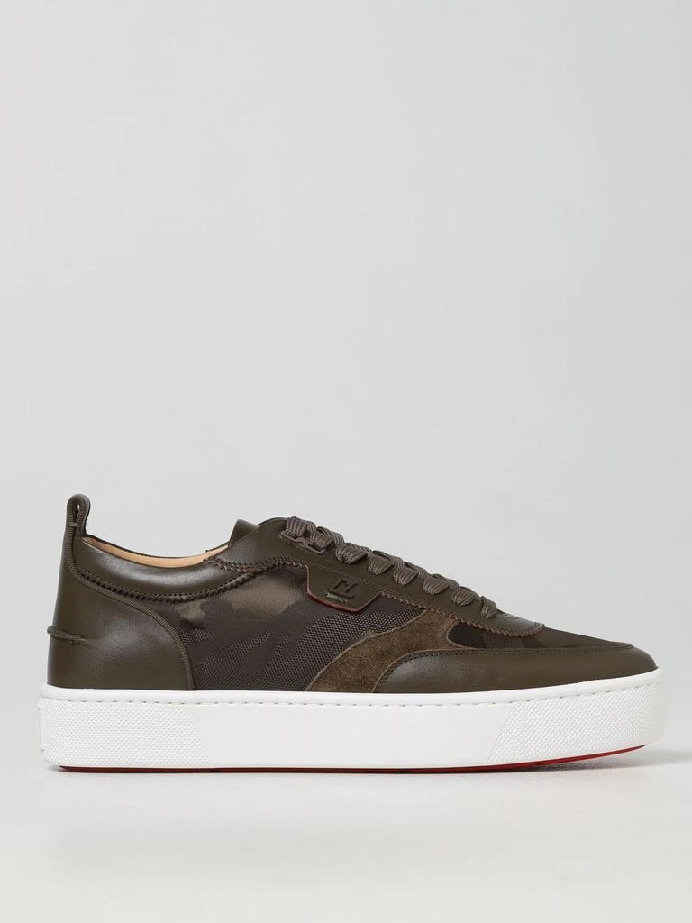 商品Christian Louboutin|Christian Louboutin Happyrui leather and fabric sneakers,价格¥2592,第1张图片