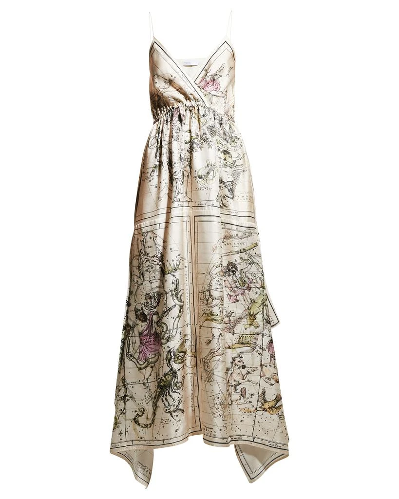 商品ROSETTA GETTY|Map-Print Silk Handkerchief Maxi Dress,价格¥4443,第2张图片详细描述