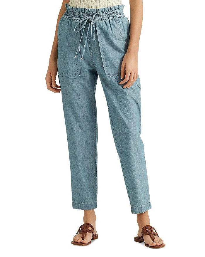 商品Ralph Lauren|Chambray Drawstring Straight Leg Pants,价格¥446,第1张图片