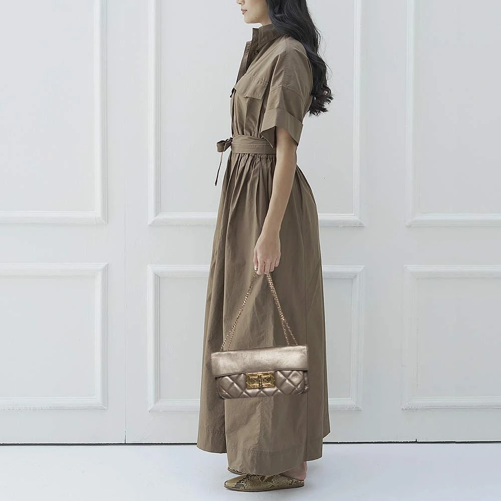 商品[二手商品] Chanel|Chanel Brown Quilted Leather Turn Lock Flap Bag,价格¥8723,第2张图片详细描述