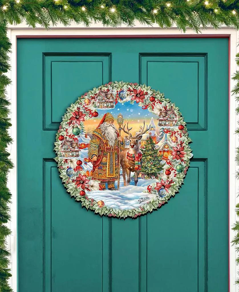 商品Designocracy|Santa's Magical Cottage Christmas Wooden Door Decor Wall Decor G. DeBrekht,价格¥1099,第3张图片详细描述