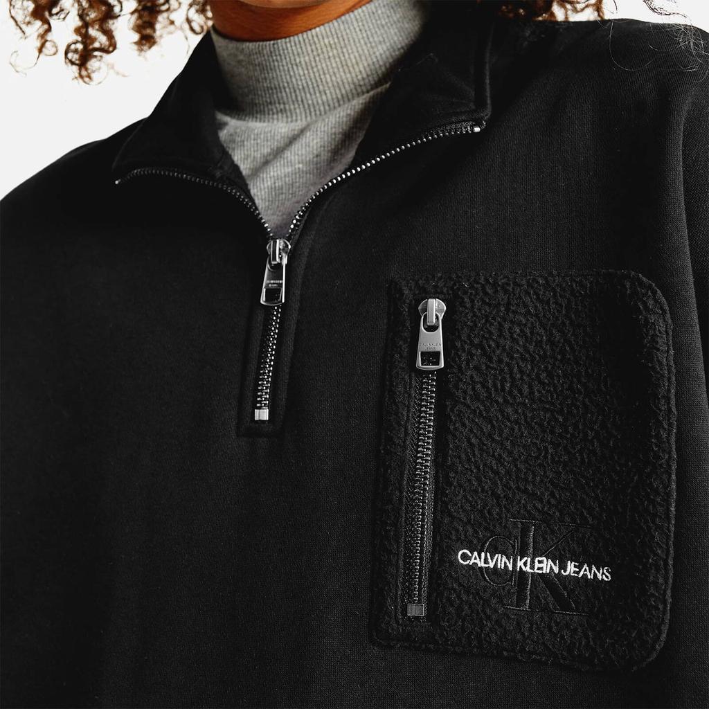 商品Calvin Klein|Calvin Klein Jeans Women's Polar Fleece Half Zip Dress - CK Black,价格¥388,第5张图片详细描述