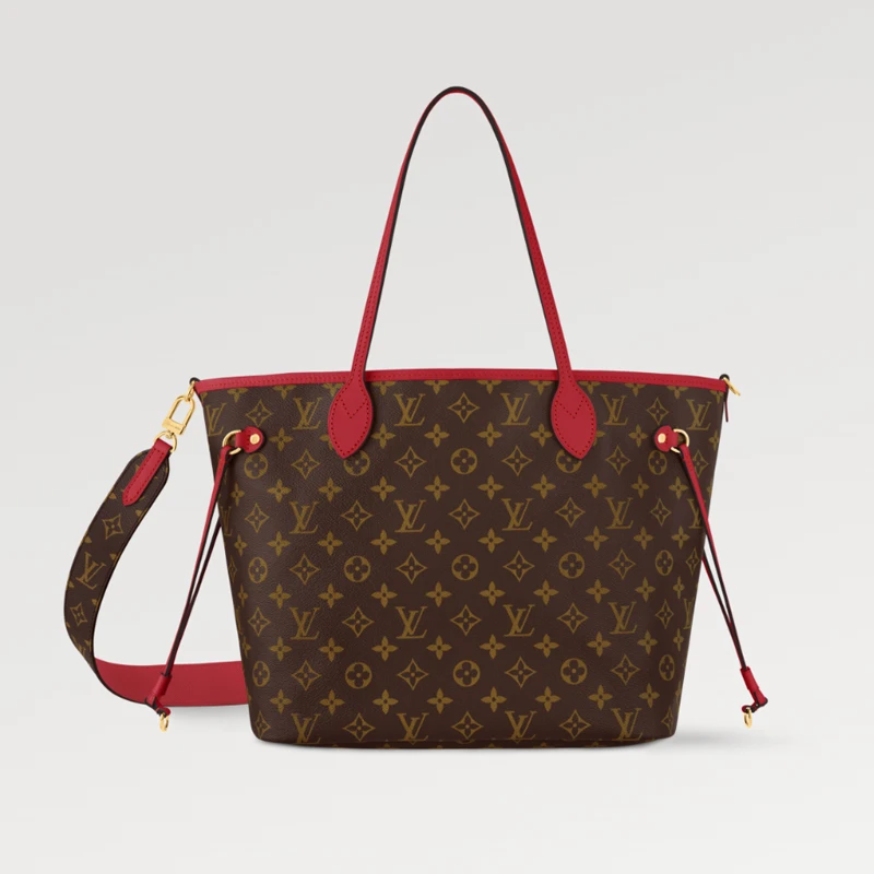 【预售十天】路易威登NEVERFULL BANDOULIÈRE INSIDE OUT 红色中号手袋可拆卸肩带M12708 商品