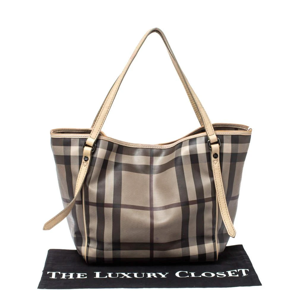 Burberry Brown/Smoke House Check Coated Canvas and Leather Small Canterbury Tote 商品