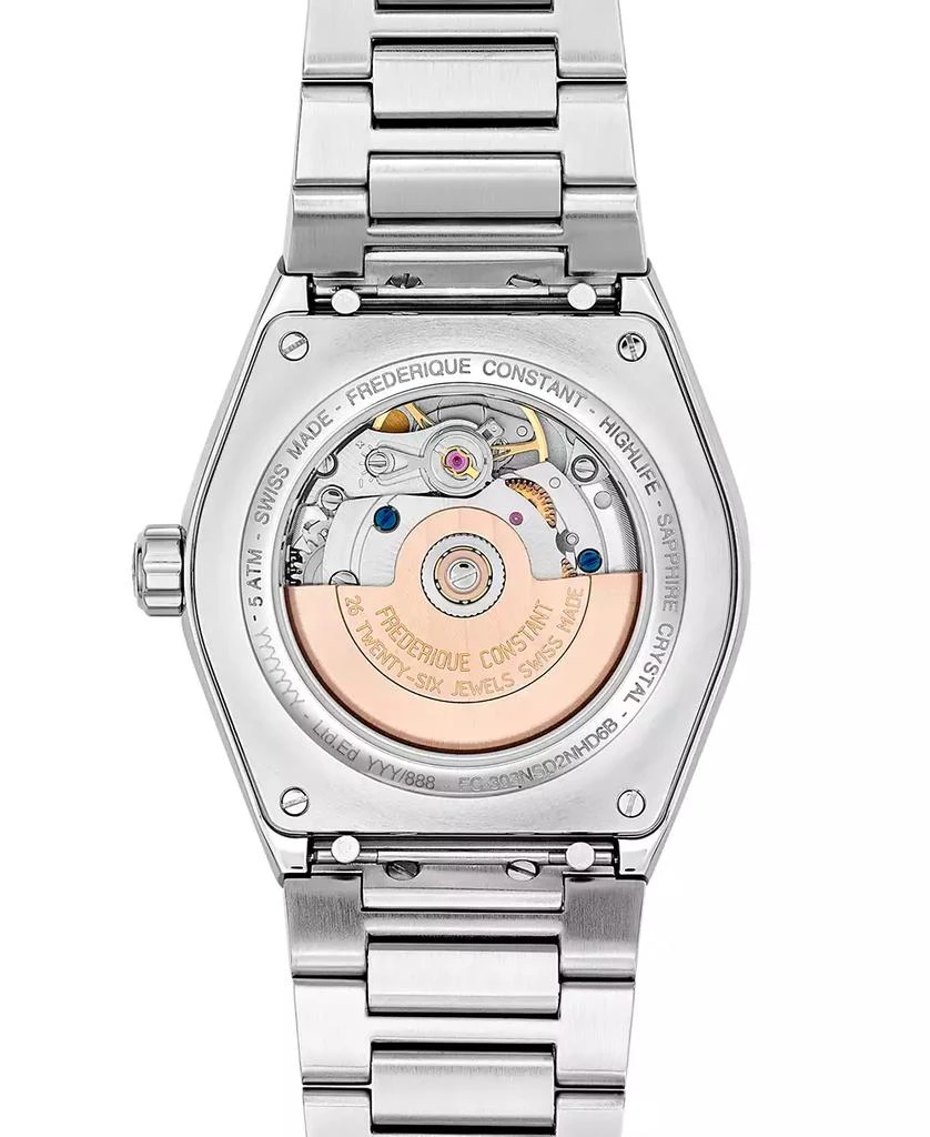 商品Frederique Constant|Women's Swiss Automatic Highlife Diamond (1/2 ct. t.w.) Stainless Steel Bracelet Watch 34mm,价格¥29853,第3张图片详细描述