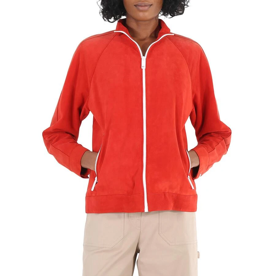 商品Burberry|Open Box - Burberry Ladies Bright Red Suede Bomber,价格¥2676,第1张图片