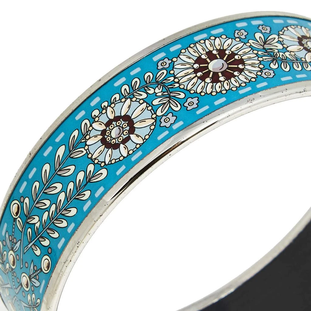 商品[二手商品] Hermes|Hermès Print Enamel Palladium Plated Wide Bangle Bracelet,价格¥2603,第3张图片详细描述