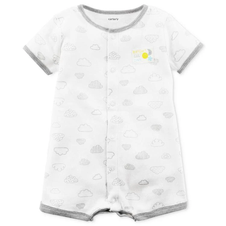 商品Carter's|Cloud-Print Cotton Romper, Baby Girls,价格¥45,第1张图片