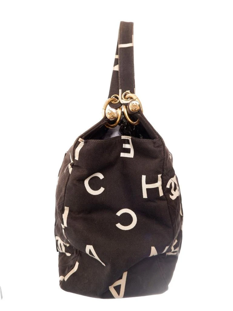 商品[二手商品] Chanel|Chanel Logo Canvas Black and White Tote Bag,价格¥27625,第2张图片详细描述