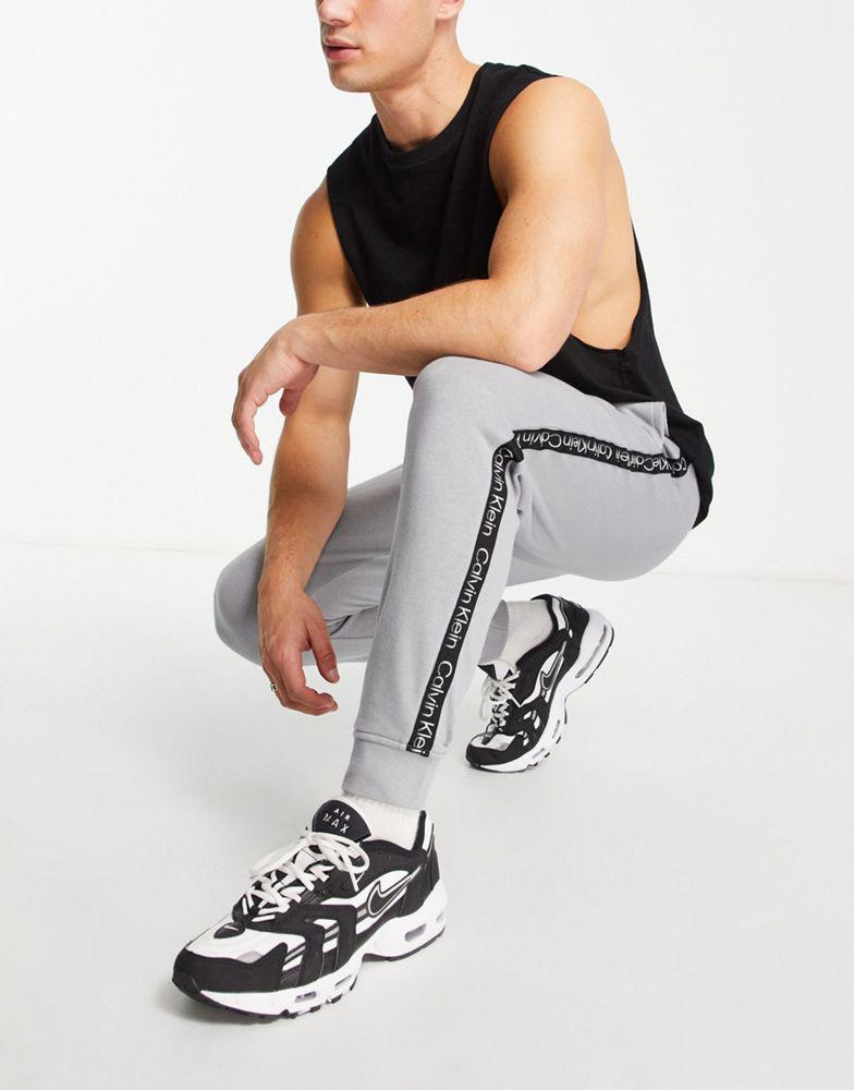 Calvin Klein Performance taping joggers in grey商品第4张图片规格展示