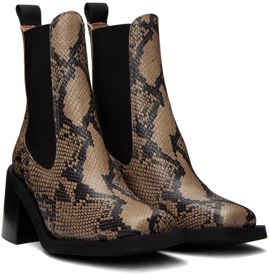 商品Ganni|Brown Snake Chelsea Boots,价格¥3494,第6张图片详细描述