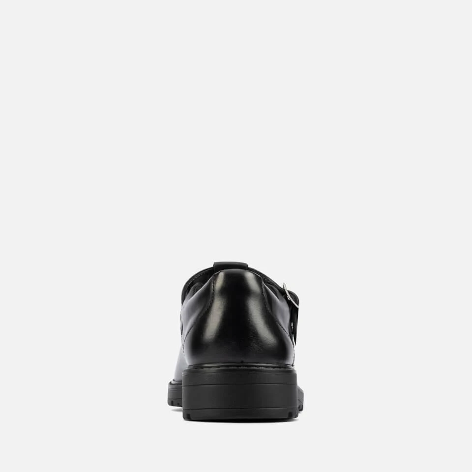 CLARKS YOUTH DEMPSTER BAR SCHOOL SHOES - BLACK LEATHER 商品