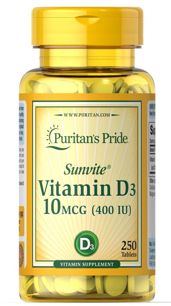 Vitamin D3 10 mcg (400 IU) 250 Tablets商品第1张图片规格展示