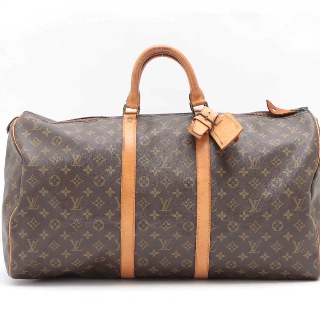 商品[二手商品] Louis Vuitton|Louis Vuitton Brown Monogram Canvas Leather Keepall 55 cm Duffle Bag Luggage,价格¥11870,第1张图片