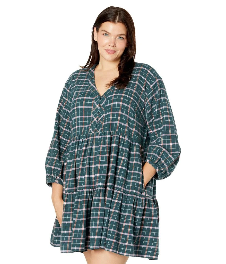 商品Madewell|Plus Size Long Sleeve Button-Down Tiered Mini Dress,价格¥298,第1张图片