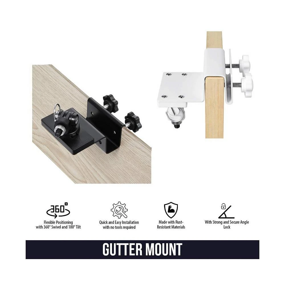 商品Wasserstein|Weatherproof Gutter Mount for Blink Outdoor and Blink XT2 Outdoor Camera with Universal Adapter (2 Pack, Black),价格¥210,第2张图片详细描述