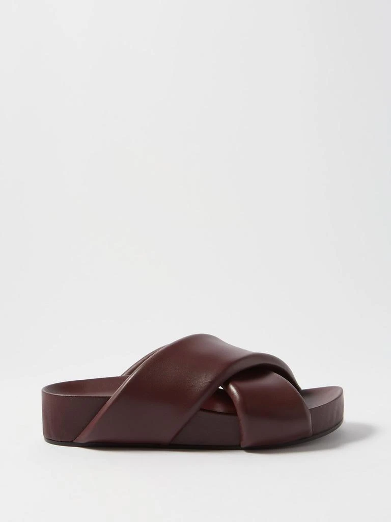 商品Jil Sander|Padded leather platform slides,价格¥3192,第1张图片