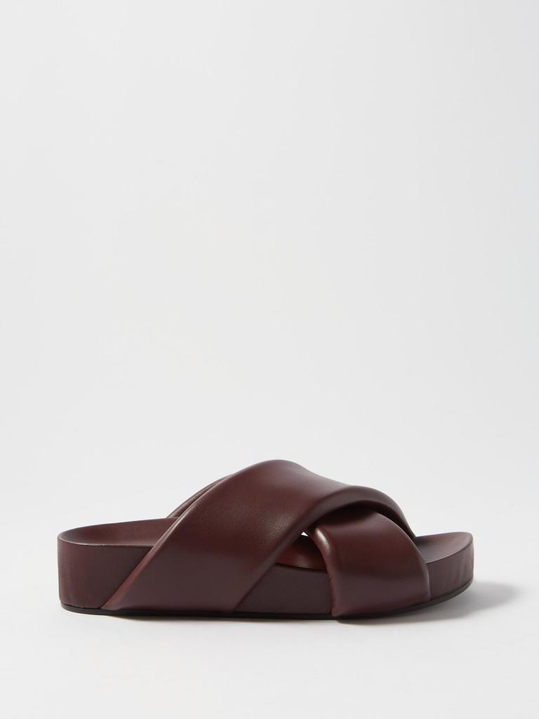 商品Jil Sander|Padded leather platform slides,价格¥4175,第1张图片