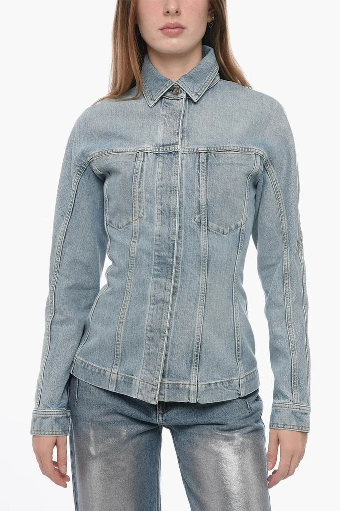 商品Alaia|Alaia Fitted Denims Jacket with Visible Stitchies,价格¥4467,第1张图片