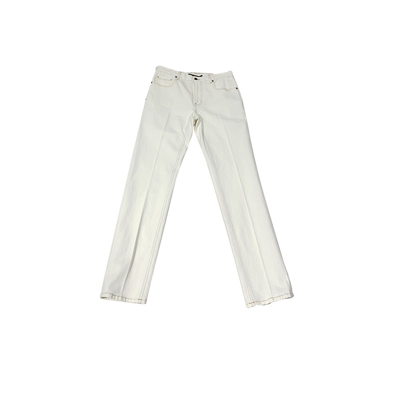 Men Jeans杰尼亚牛仔裤男士直筒宽松春秋款白色商品第3张图片规格展示