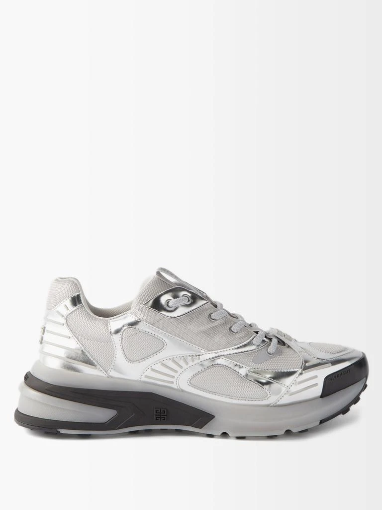 商品Givenchy|GIV 1 mesh and metallic-leather trainers,价格¥4412,第1张图片