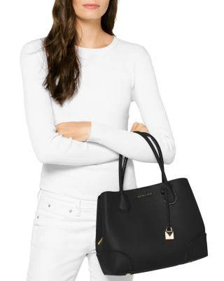 商品Michael Kors|Mercer Gallery Snap Medium Leather Tote,价格¥1074,第2张图片详细描述
