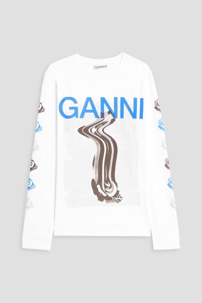 商品Ganni|Printed cotton-jersey top,价格¥417,第1张图片