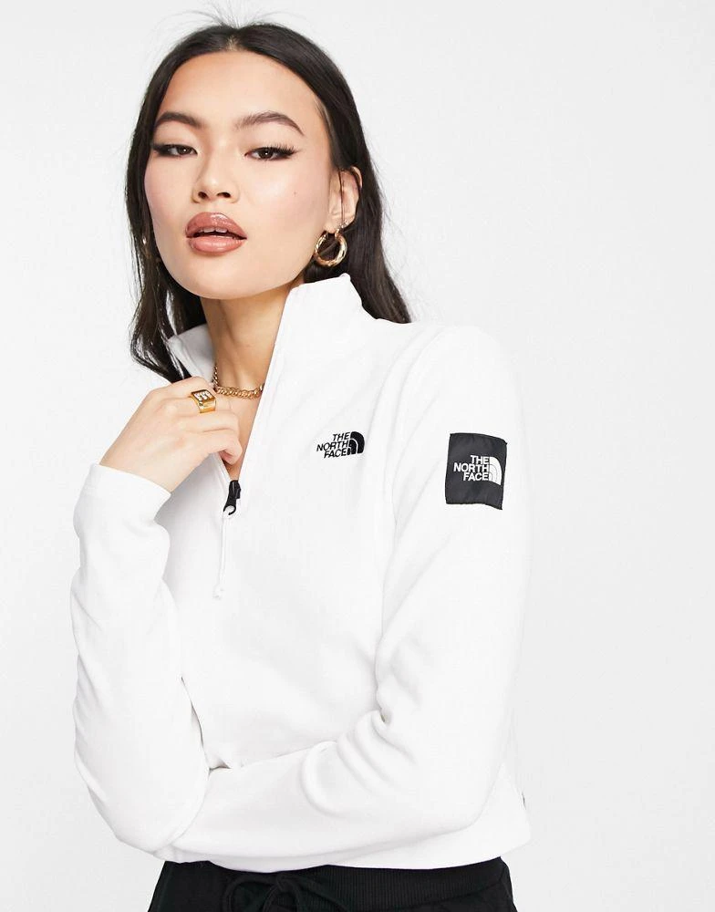 商品The North Face|The North Face Black Box 1/4 zip long sleeve t-shirt in white,价格¥254,第1张图片