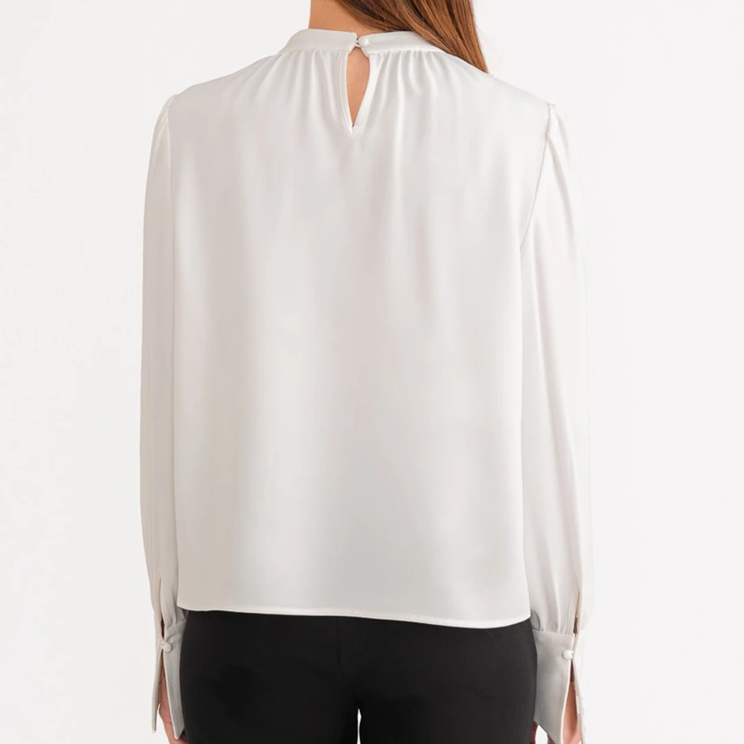 商品[国内直发] Petite Studio NYC|Buvette 珍珠衬衣 - 象牙白 | Buvette Blouse - Ivory,价格¥791,第3张图片详细描述